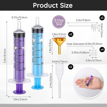Segbeauty 8pcs 5ml Perfume Refill Tool Making Kit, Plastic Blue Purple Perfume Dispenser Decanter Kit with Pump Dropper for Atomizer Sprayer, Extractor Transfer Tool 0.17oz for Travel Cologne Bottle