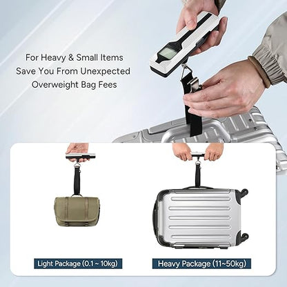 Battery-Free Luggage Scale, Travel Essentials, Portable Handheld Suitcase Weight Scale for for Travel Accessories, 110lbs/50kg