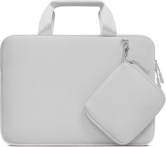 MOSISO Laptop Case 13.3 inch, 13-13.3 inch Laptop Sleeve Bag Compatible with MacBook Air/Pro 13 / Pro 14, HP Dell ASUS, Neoprene Carrying Computer Bag with Handle&Detachable Small Case, Gray