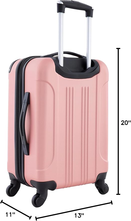 Travelers Club Chicago Hardside Expandable Spinner Luggage, Rose Gold, 20" Carry-On