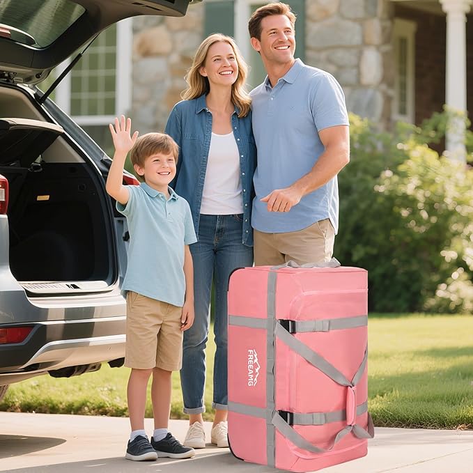 116L Foldable Rolling Duffel Bag with 3 Wheels And Handle, 30 inch Large Travel Duffle Bag for Travel, Camping, Outdoors