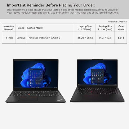 Smatree 16 inch Laptop Sleeve for Lenovo ThinkPad P16s Gen 2/3 Laptop Bag with Accessory Pocket, YKK Zipper, Patented Super Corner Design (E613)