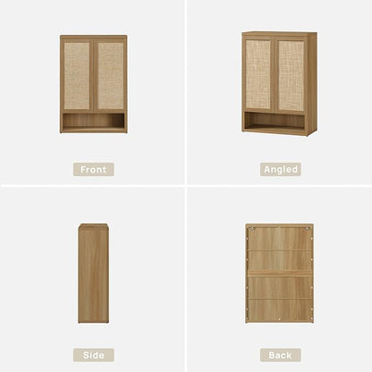 SICOTAS Rattan Shoe Storage Cabinet - Modular Shoe Cabinets with Door Tall Large Shoe Cabinet Storage for Entryway - 31.2" Wide Modular Cabinet for Hallway, Living Room
