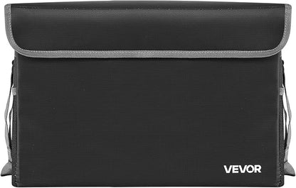 VEVOR Fireproof Document Box, 1832 ℉ Heat Insulated Fireproof & Waterproof Box, Space-Saving and Foldable Design, Portable Home Office Travel File Organizer, for Passports, Important Documents, Files