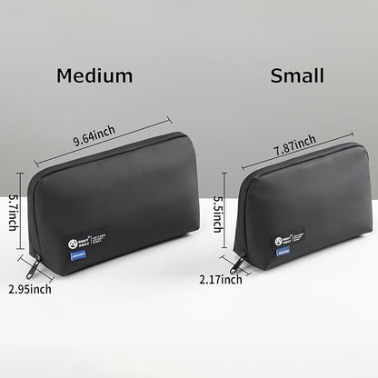 RIGHT AWAY Travel Tech Pouch，Waterproof Cord Case，Electronics Organizer Travel Case，Cable Organizer Storage Bag For Phone, Charger, Accessories（BLACK）