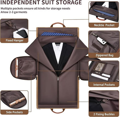 Convertible Garment Duffel Bag, Carry on Garment Bag for Travel Canvas Mens Suit Bag 2 in 1 Foldable Garment Bag with Shoulder Strap Weekender Bag with Shoe Pouch