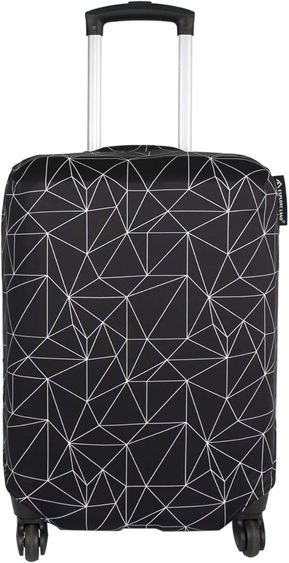 Explore Land Travel Luggage Cover Suitcase Protector Fits 18-22 Inch Case (Black Polygonal, S)