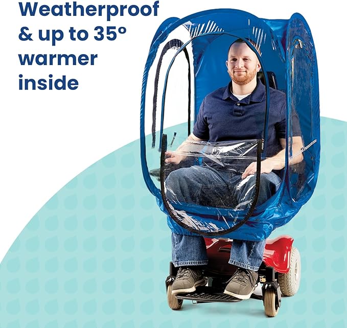 WeatherPod® ChairPod® The Original Pop-Up Pod - 1 Person Wearable Pod for Wheelchairs, Folding Chairs, Camping Chairs, Offers Protection from The Wind, Rain, and Cold - Chair Tent for Sports