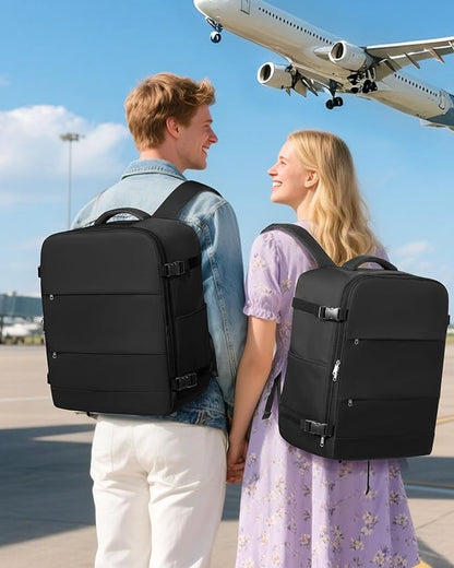 Vacuum Seal Backpack Travel With Pump,Large Carry On Vacpack Backpacks For Women Men,Mochila De Viaje Compresion Al Vacio,Personal Item Travel Backpack With Vacuum System,Black