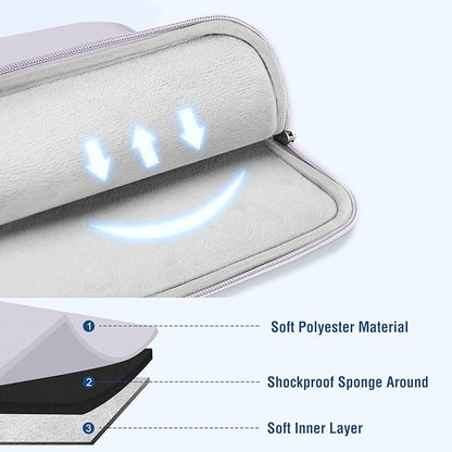 MOSISO Laptop Case 13.3 inch, 13-13.3 inch Laptop Sleeve Compatible with MacBook Air/Pro 13/Pro 14 M5 M4 M3 M2 M1, HP Dell ASUS Lenovo,Polyester Vertical Computer Sleeve Bag with Pocket, Dusty Lilac