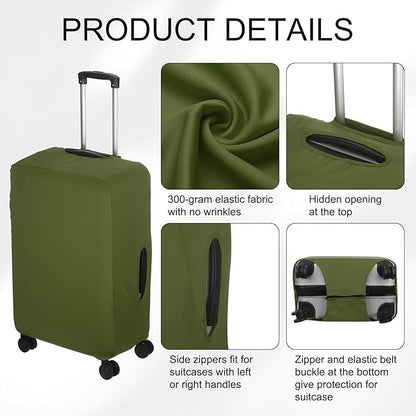 uxcell Travel Luggage Cover, Washable Suitcase Covers for Luggage Anti-scratch Suitcase Protector Elastic Baggage Protective, Fits 22-25 Inch Suit Case, Army Green