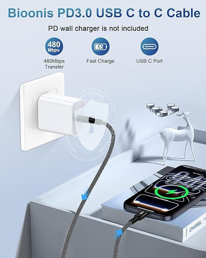240W USBC Charger Cable Android Fast Charging C Type Cord for Motorola Moto G Play, Moto G 5G Stylus Power Pure, Edge/Edge+ Razr/Razr+, One 5G, USB C to USB-C Power Cargador Samsung Galaxy A17 A16 S25