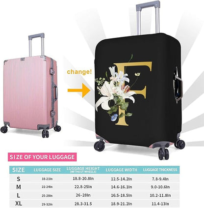 Decorative F Suitcase Protectors Elastic Washable Luggage Covers With Concealed Zippers For 18-32 Inch Luggage (Size Xl: Fits 29-32 Inch)