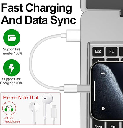 𝟒𝐏𝐚𝐜𝐤 𝐔𝐩𝐠𝐫𝐚𝐝𝐞𝐝 Lightning to USB C Adapter for iPhone 17/16/15 Series,iPad Pro,Charging & Data Sync ONLY,Type C Charger Connector,for iPhone 17/16 Charger,17/16 Accessroies,Not for Audio