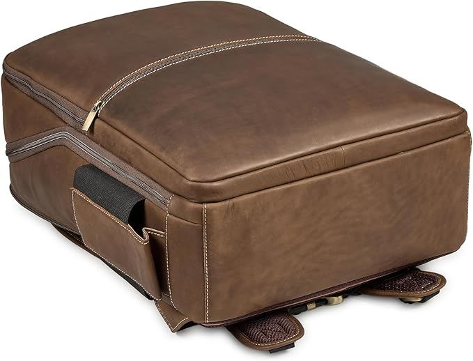 Luxorro Professional Leather Backpack – Handcrafted Full-Grain Leather Laptop Bag for Work & Travel (Dark Brown, 13 Inch)