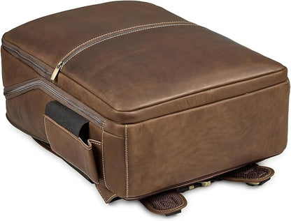 Luxorro Professional Leather Backpack – Handcrafted Full-Grain Leather Laptop Bag for Work & Travel (Dark Brown, 13 Inch)
