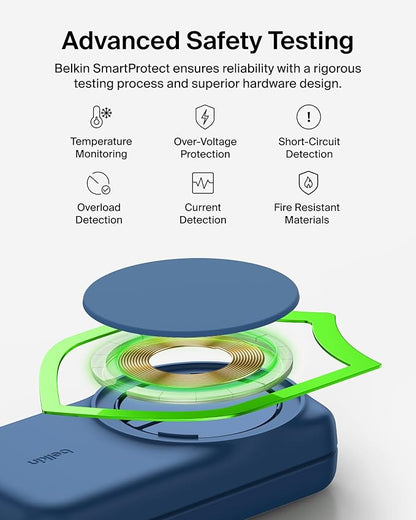 Belkin MagSafe Charger Compatible, 3-in-1 Charging Station, Qi2.2 25W Magnetic Wireless Charger Dock, Foldable Charging Stand for iPhone 17/16/15, Apple Watch, AirPods, Pixel 10 (45W Adapter Included)