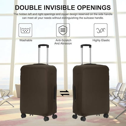 uxcell Travel Luggage Cover, Washable Suitcase Covers for Luggage Anti-scratch Suitcase Protector Elastic Baggage Protective, Fits 22-25 Inch Suit Case, Dark Brown