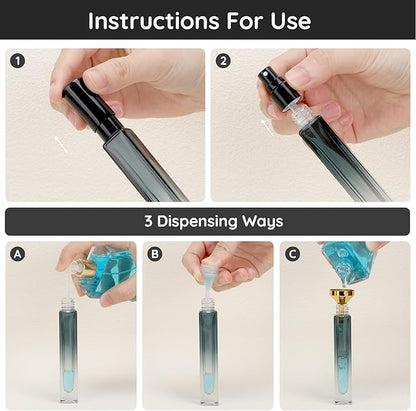 Segbeauty Refillable Perfume Bottle Travel, 5pcs 10ML Mini Glass Spray Bottles for Perfume, Empty Fine Mist Cologne Sprayer Portable Sample Container Atomizer for Dispensing Toilteries Liquid Cosmetic