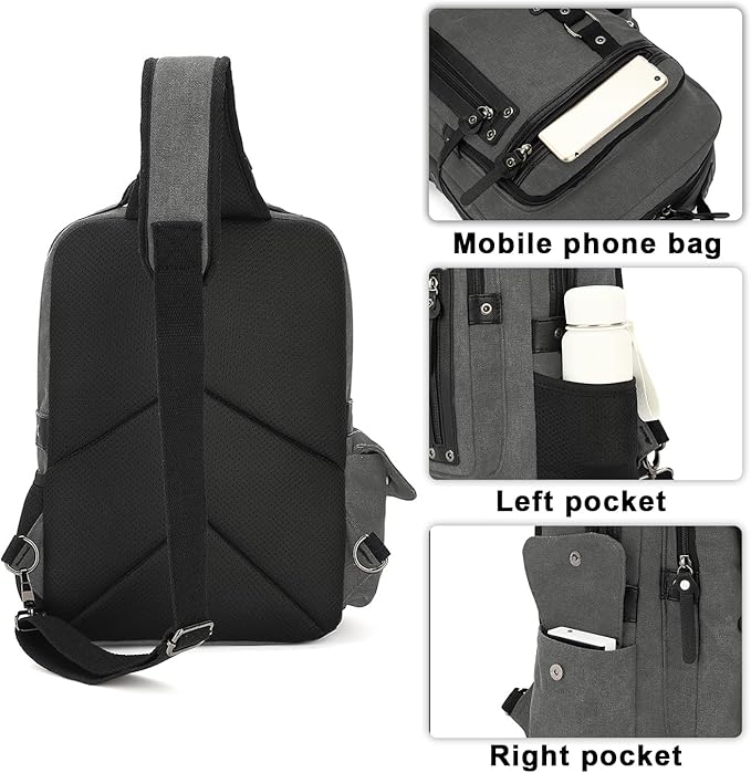Vintage Messenger Bag, Canvas Backpack for Travel, Men's Shoulder Bag, Dual-use Bag for Hand Carry and Crossbody Carry