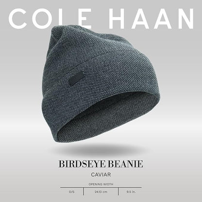 Cole Haan Men's Heritage Rib Cuff Wool Beanie Hat, One Size