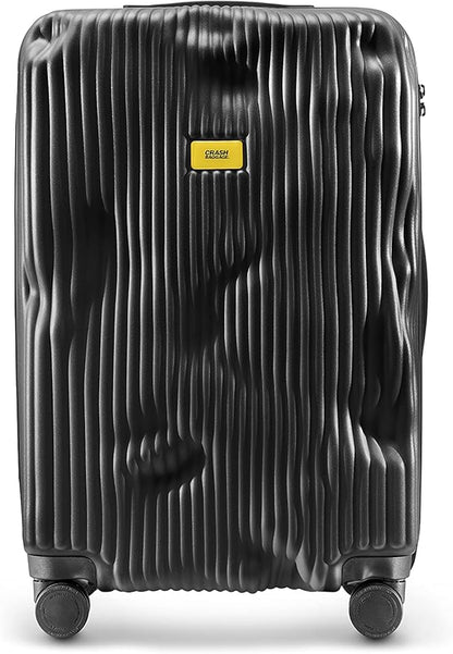 CRASH BAGGAGE Stripe Suitcase | Black | 36L | 100% Polycarbonate, TSA-Approved Lock, 360° Spinning Wheels