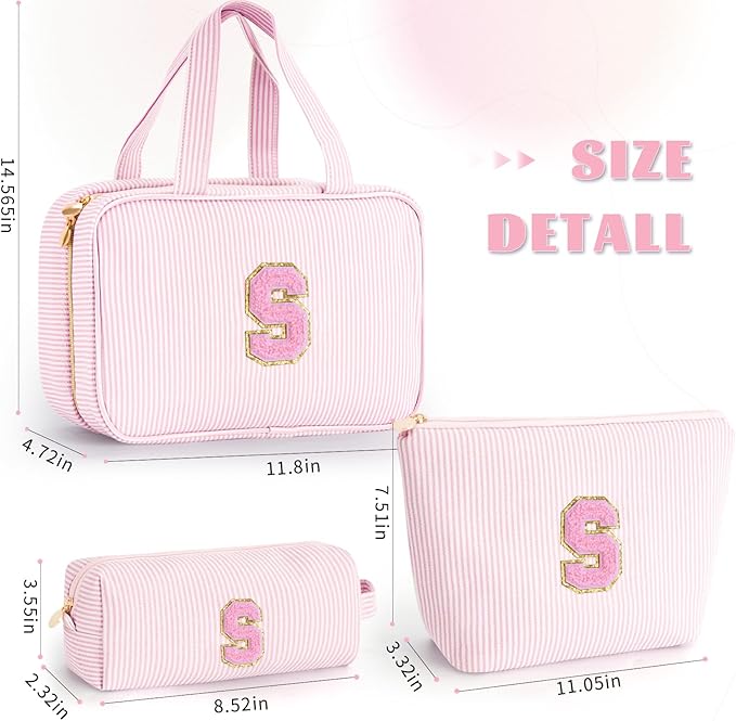 Christmas Gifts for Teenage Girls Birthday Gift for Girls Toiletry Makeup Bag Cosmetic Bag Teacher Gifts for 3 4 5 6 7 8 9 10 11 12 13 Year Old Girl Christmas Gift for Women - Pink S