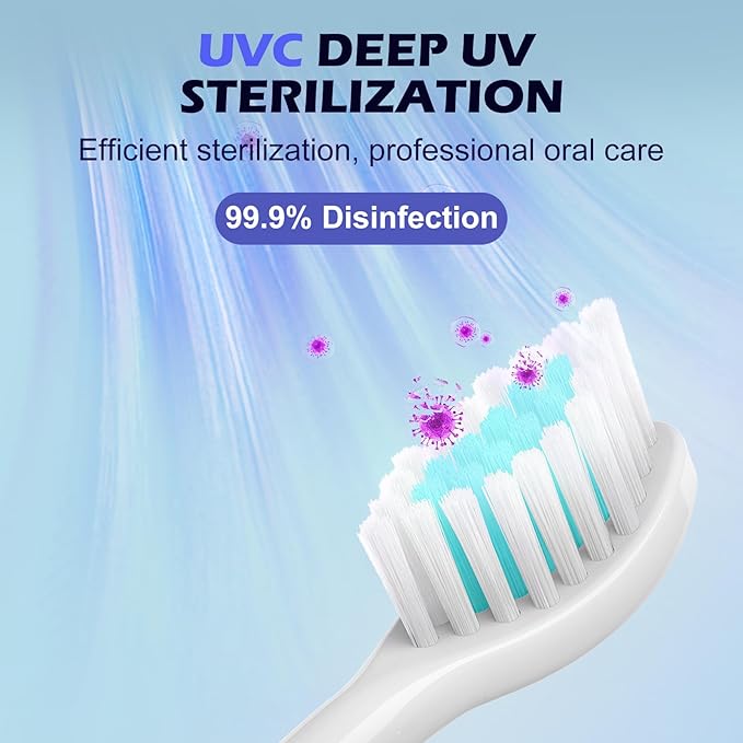 UV-C Toothbrush Cleaner, Portable Travel Cover for Manual/Electric Tooth brush, Magnetic Holder and Rechargeable Case for Any Size Toothbrush, Black