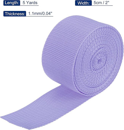MECCANIXITY Lightweight Polypropylene Webbing Strap 2" 5 Yard Backpack Strapping Band Purple for Outdoor Luggage Cargo Straps