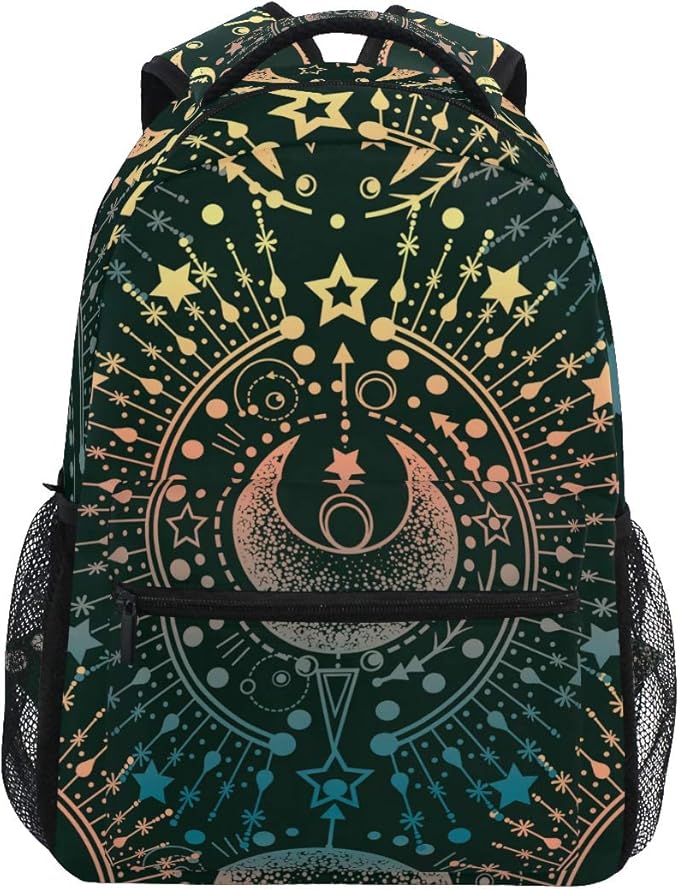 ALAZA Moon & Star Alchemy Magical Large Backpack Personalized Laptop iPad Tablet Travel School Bag with Multiple Pockets