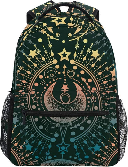 ALAZA Moon & Star Alchemy Magical Large Backpack Personalized Laptop iPad Tablet Travel School Bag with Multiple Pockets