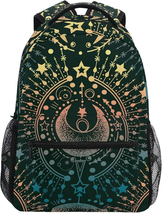 ALAZA Moon & Star Alchemy Magical Large Backpack Personalized Laptop iPad Tablet Travel School Bag with Multiple Pockets