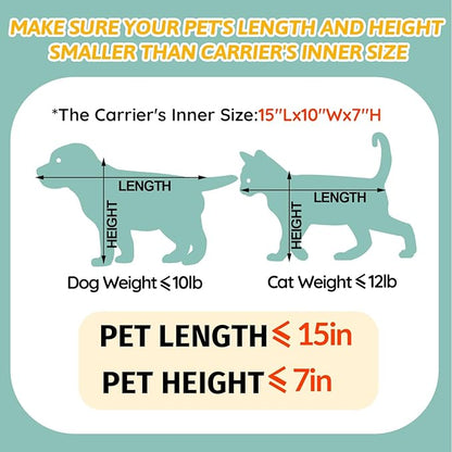Petskd Pet Carrier 17x12x8.5 JetBlue Allegiant Airline Approved,Pet Travel Carrier Bag for Small Cats and Dogs, Soft Dog Carrier for 1-8 LBS Pets,Dog Cat Carrier with Safety Lock Zipper(Black)