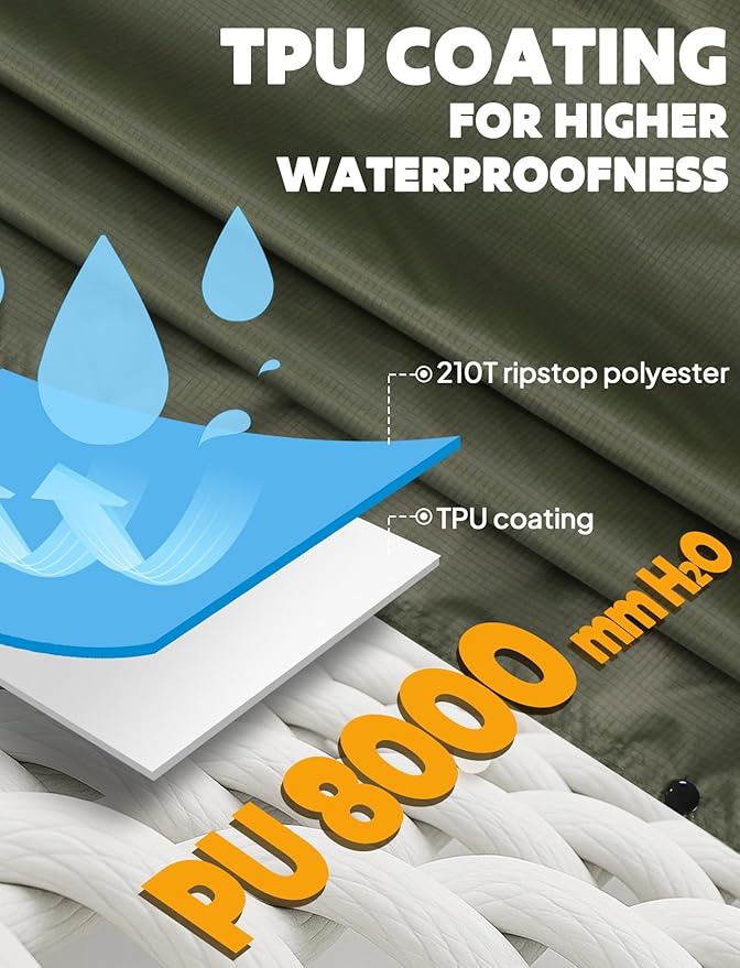 ANYOO Hooded Rain Poncho for Adults Waterproof Lightweight Rain Coat for Men Women Reusable Rain Jacket for Emergency Outdoor