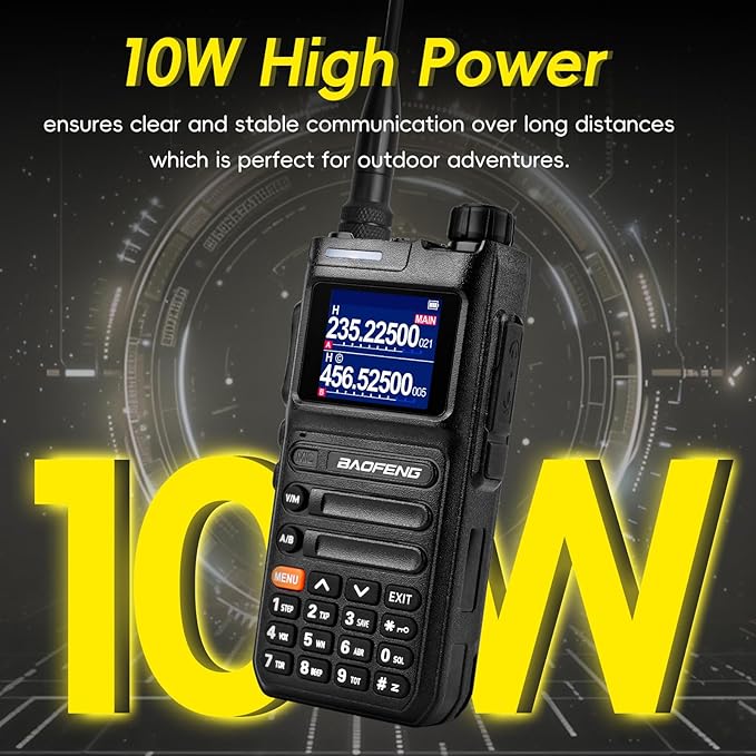Baofeng Radio Ham Radio Handheld UV-26 10W Long Range Rechargeable NOAA Weather Two Way Radio Walkie Talkie with 18.8-inch High Gain Tactical Antenna for Survival Gear Hunting Camping, 2 Pack