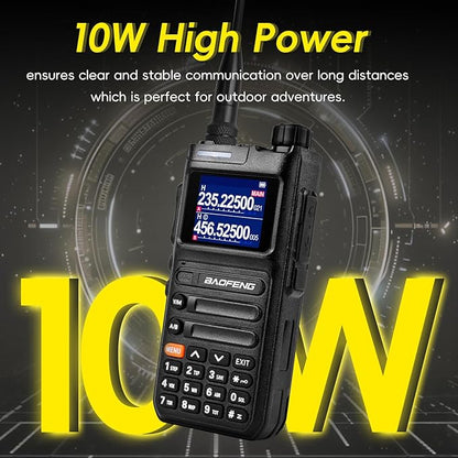 Baofeng Radio Ham Radio Handheld UV-26 10W Long Range Rechargeable NOAA Weather Two Way Radio Walkie Talkie with 18.8-inch High Gain Tactical Antenna for Survival Gear Hunting Camping, 2 Pack