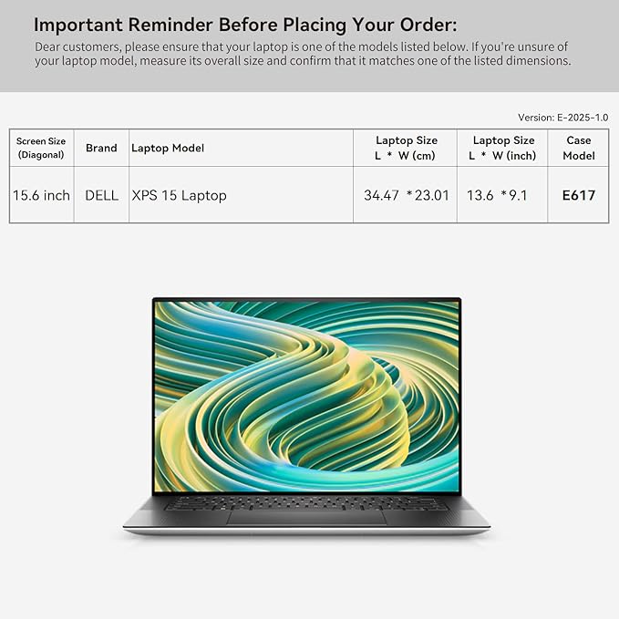Smatree 15.6 inch Laptop Sleeve for DELL XPS 15, for DELL Precision 5570 Workstation, Laptop Case with Accessory Pocket, YKK Zipper, Patented Super Corner Design (E617)