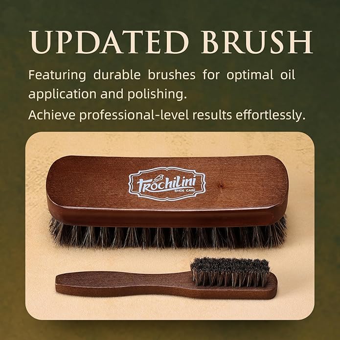 Shoe Polish Kit 13PC Shoe Shine Leather Boot Shoe Care Set Mink Oil Brushes and More for Gentle Care Cleaning