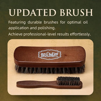 Shoe Polish Kit 13PC Shoe Shine Leather Boot Shoe Care Set Mink Oil Brushes and More for Gentle Care Cleaning