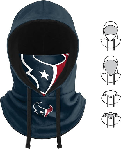 NFL Team Logo Team Color Drawstring Winter Cap Hooded Gaiter Balaclava Face Cover