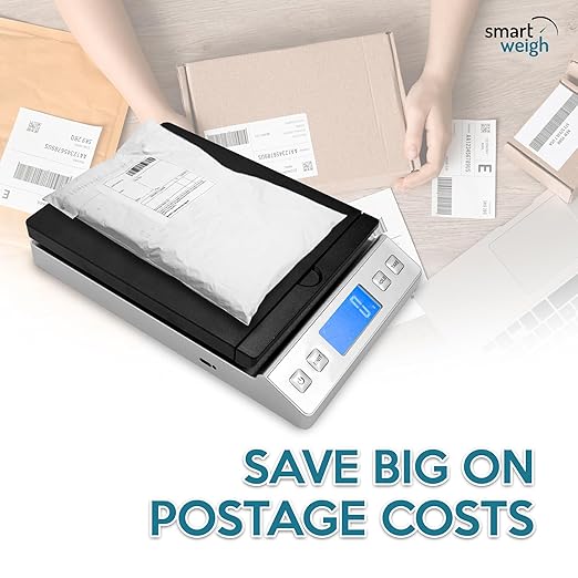 Smart Weigh Digital Postal Shipping Scale, 66 lb Capacity, 0.1 oz Readability, Hold & Tare Function, High-Accuracy Scale, Includes Batteries & USB-C
