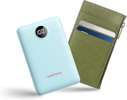 Small Portable Charger 10000mAh, Mini Power Bank with LED Display, 22.5W PD Fast Charging USB-C Battery Pack, Compact Lightweight Travel Charger Compatible with iPhone Samsung Android, Blue