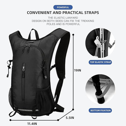 25L Ultralight Lightweight Waterproof HikingBackpack Foldable Travel Camping Hiking Outdoor Sports Backpack Daypack with reflective strips(black)