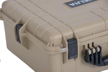 MEIJIA Portable All Weather Waterproof Protective Hard Case,Compact Camera Case with Customizable Fit Foam,Fit Use of Drones,Camera,Equipments, 20.62 x16.85x8.11inches(Desert Tan)