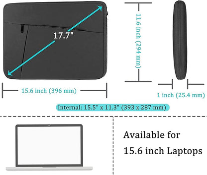 Laptop Sleeve Bag 15.6 inch, BOOEUDI Shockproof Protective Computer Carrying Cover with Front Pocket, Briefcase Handbags Laptop Case for 15.6 inch HP, Dell, Acer, Asus, Notebook, Grey