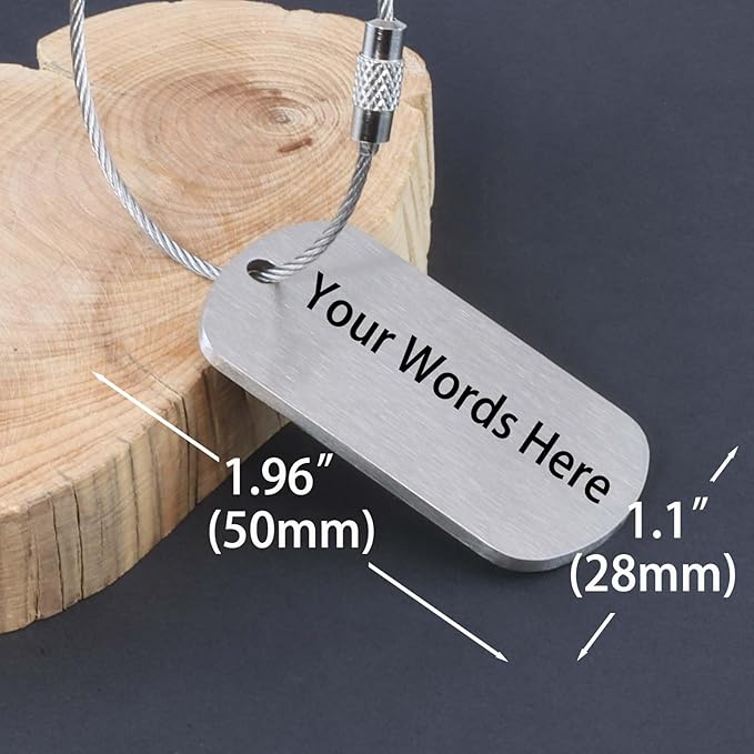 Sturdy and Durable Personalized Luggage Tags for Suitcases,Cruise Essentials Travel Tags for Luggage,Travel Bag Labels,Heavy-Duty Stainless Steel Silver Horizontal Suitcases Tags