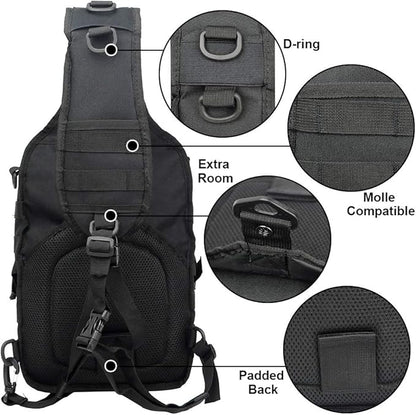 hopopower Tactical Sling Bag, Sport Bag Military Rover Shoulder Backpack EDC Assault Range Bag, Chest Pack Handbag Waterproof