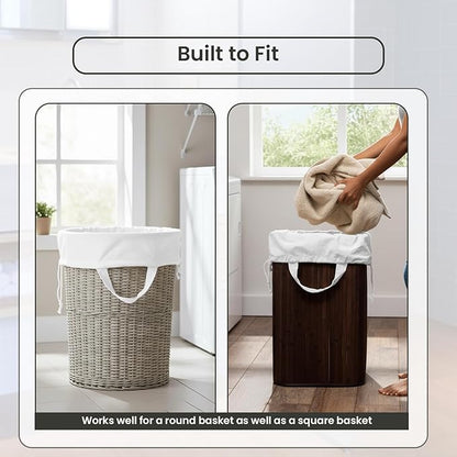 LFH Home Cotton Canvas Extra Large Laundry Bag with Handle, Stylish Drawstring Heavy Duty Laundry Bags For Travel, Home, Hotel, College Dorm and Camp Storage Bag 24x36 Inch, White, Thanks Giving