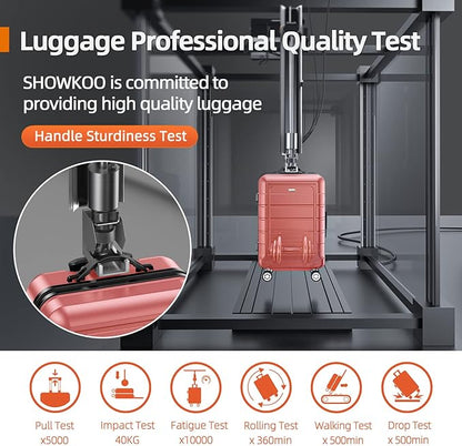 SHOWKOO Luggage Sets Expandable PC+ABS Durable Suitcase Sets Double Wheels TSA Lock Rose Gold 3pcs