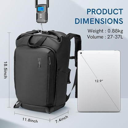 Kingsons Travel Backpack for Men Women Carry on Backpack Waterproof Lightweight Hiking Backpacks with Multi-Pockets, Large Capacity Casual Daypack 15.6inch Laptop Backpacks for Travel Business Flight